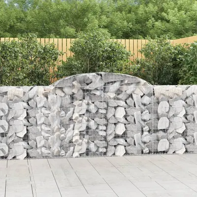 vidaXL Coșuri gabion arcuite 15 buc, 300x30x100/120 cm fier galvanizat