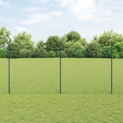 vidaXL Gard de sarma cu stalp 25 x 1,6 m Oțel cu strat de PVC Verde