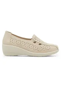 Mocasini material textil - bej