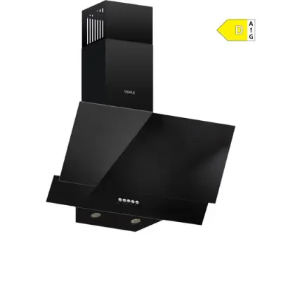 Hota decorativa Vivax CHO‑60CSD115T GB, 59.5 cm, 115 W, 1 motor, 3 trepte de putere, filtru aluminiu lavabil, iluminare LED, Sticla Neagra