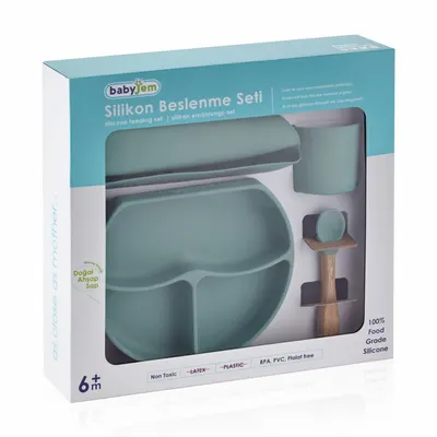 Set diversificare 4 piese din silicon BabyJem Latte