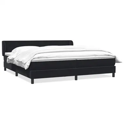 vidaXL Pat cu arcuri cu saltele negru 200x220 cm catifea