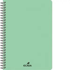 Caiet A4 80 file matematica, spira, coperta plastic, ECADA, culoare verde