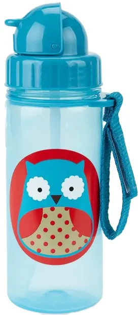 Sticlă cu pai Skip Hop Zoo - Owl, 385 ml