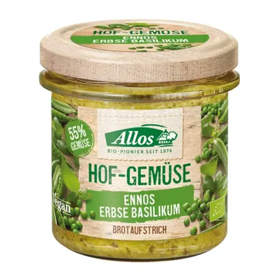 Crema Tartinabila Vegana cu Mazare si Busuioc, Allos, 135 g