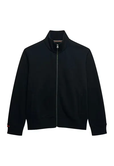 Bluza de trening cu fermoar si broderie logo Essential - Albastru inchis