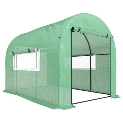 Outsunny Seră tip Tunel Walk-In 300 x 200 cm - Verde | Aosom Romania