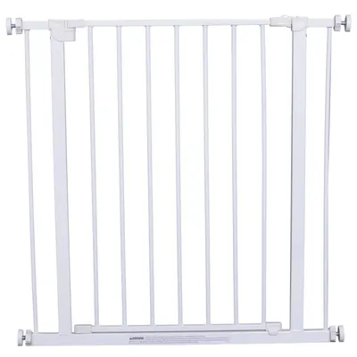 Poarta de Siguranta PawHut pentru Copii si Animale de Companie Alb 76-82x76cm | Aosom Romania
