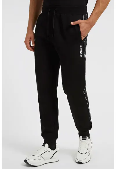 Pantaloni cu insertii logo - pentru fitness - Negru