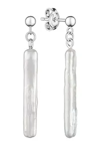 Cercei argint cu perle naturale - Baguette