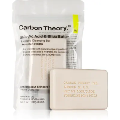 Carbon Theory Salicylic Acid & Shea Butter sapun gentil pentru curatare cu efect exfoliant 100 g