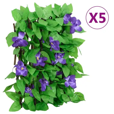 vidaXL Spalier iederă artificială extensibil, 5 buc., verde, 180x20 cm