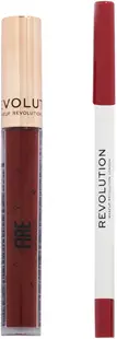 Makeup Revolution Trusă pentru buze Fire - Luciu și creion, 3 ml + 1 g