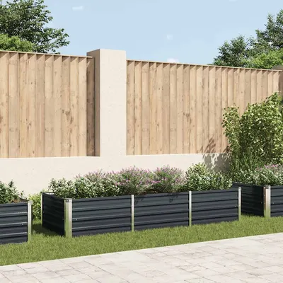 vidaXL Strat înălțat de grădină antracit 240x80x45 cm oțel galvanizat