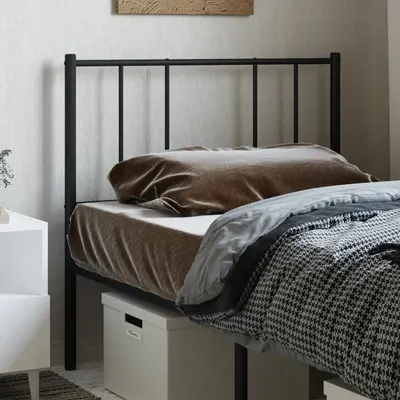 vidaXL Tăblie de pat de schimb metalică, negru, 80 cm