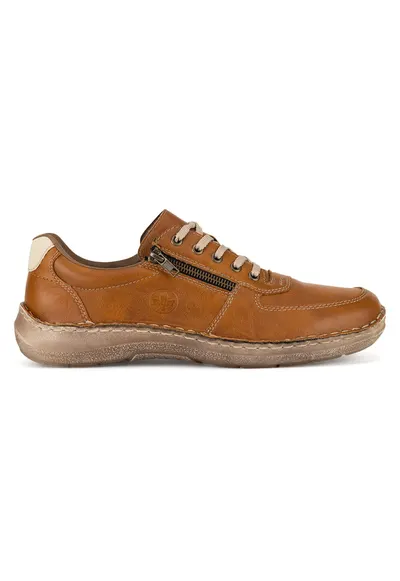 Pantofi barbatesti - fermoar - maro - tesatura