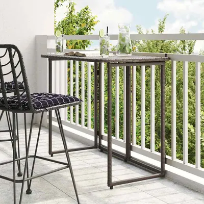 Gossi masa pliabila de gradina maro 90x51x75 cm poly ratan