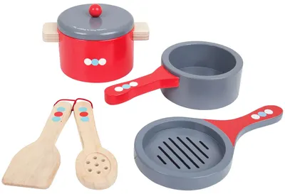 Bigjigs Set din lemn - tigăi de gătit