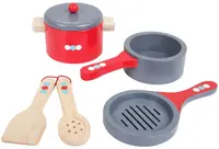 Bigjigs Set din lemn - tigăi de gătit
