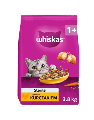 WHISKAS Sterile cu pui delicios 3,8 kg hrană pisici sterilizate