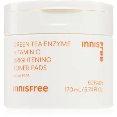 innisfree Green Tea Vitamin C Brightening Toner Pads dischete de tonifiere pentru luminozitate si hidratare 60 buc