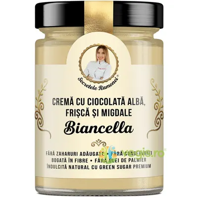 Biancella Crema cu Ciocolata Alba, Frisca si Migdale Secretele Ramonei 350g