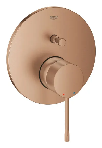 Unitate comanda dus Grohe Essence 24058DL1, 1/2 inch, aparent, 2 iesiri, diverter, monocomanda, cartus ceramic, necesita set fixare, mat, Warm sunset