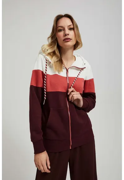 Sweatshirt cu gluga castan - Maro