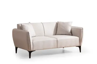 Canapea fixa BELISSIMO, 2 locuri, alb inchis, 160x95x67 cm