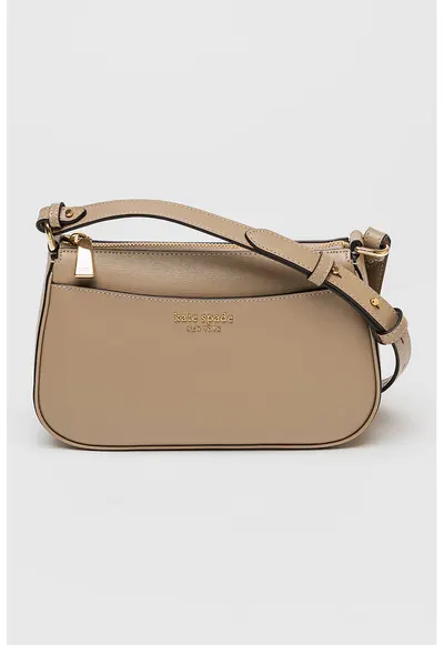 Geanta crossbody de piele Bleecker Saffiano - Maro taupe