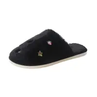 Papuci de casa pentru femei PC011, Flower, Negru