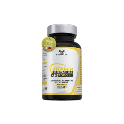 Vitamina D3 Premium 2000 UI, 60 capsule moi, Boost4Life
