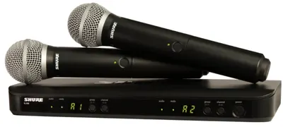 Sistem de microfon wireless Shure - BLX288E/PG58-K3E, negru