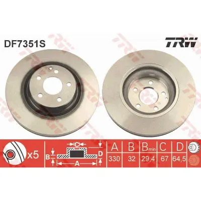 Disc frana TRW DF7351S