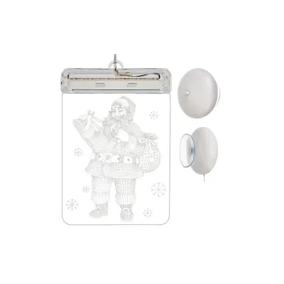 Ornament Craciun pentru fereastra, Mos Craciun 3D, 6 LED-uri, lumina calda