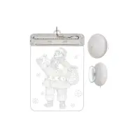 Ornament Craciun pentru fereastra, Mos Craciun 3D, 6 LED-uri, lumina calda