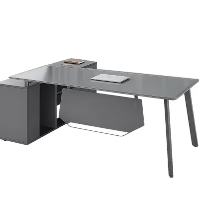 Birou Managerial Velora cu blat din sticla – dimensiuni 2000×800×750 mm