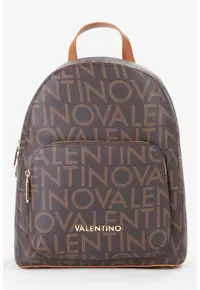 Rucsac de piele ecologica cu model logo Regina - Maro inchis/Maro scortisoara/Maro deschis