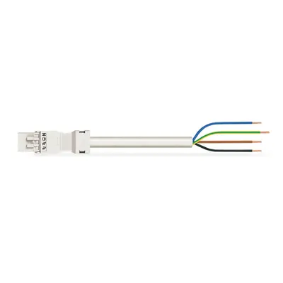 pre-assembled connecting cable; Eca; Plug/open-ended; 4-pole; Cod. A; H05Z1Z1-F 4G 1.5 mm²; 1 m; 1,50 mm²; white
