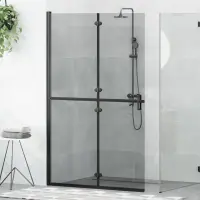 vidaXL Perete de duș Walk-In Negru 120 x 6,5 x 190 cm