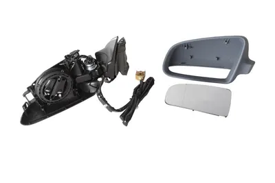 Oglinda stanga potrivit AUDI A4 2000-2008 - asferic, incalzita, crom, grunduita