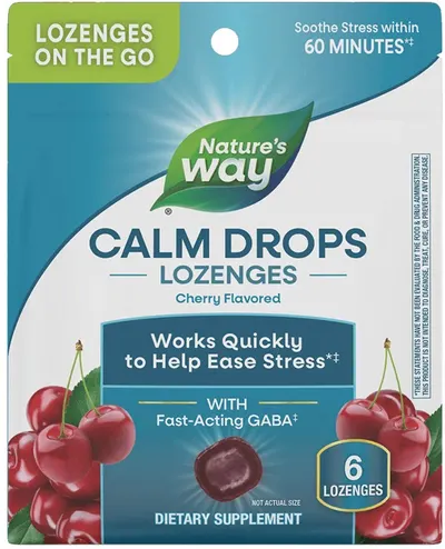 Calm Drops, 100 mg,cireașă, 6 tablete de supt, Nature's Way