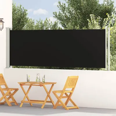 vidaXL Copertină laterală retractabilă de terasă, negru, 117x614 cm