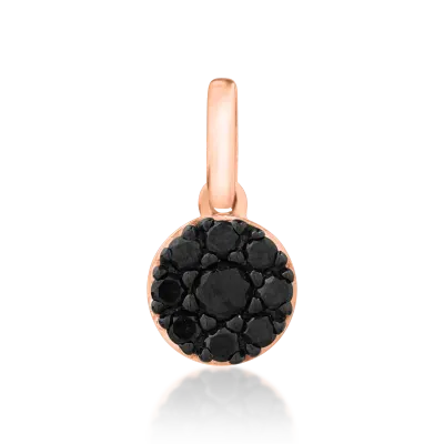 Pandantiv din aur roz-negru cu diamante negre de 0.213ct