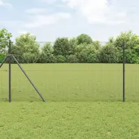 vidaXL Gard de Sârmă Sudată pentru Fixare în Pământ 10 x 1,2 m Gri