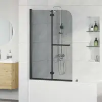 vidaXL Încărcare duș Negru 95 x 140 cm Sticlă ESG și aluminiu
