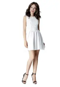 Rochie mini dama Anghaste L024 ecru - Alb