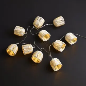 Ghirlanda de 10 lampi din plastic impletit