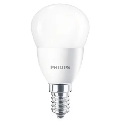 Bec LED Philips E14 5,5W 520 lumeni, glob mat G45, lumina neutra 8718699771836