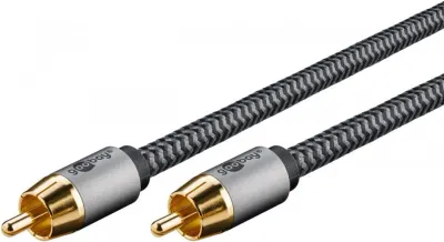 Cablu audio/video mono RCA T-T 2m brodat, Goobay Plus G65296